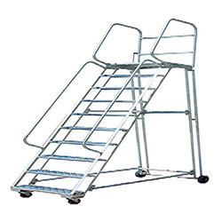 ALUMINIUM TROLLEY STEP LADDER